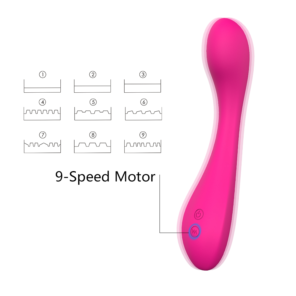 USB Rechargeable Waterproof Dildo Vibrator Natural Vibrations 9 Modes Silicone Women G Spot Vibrator