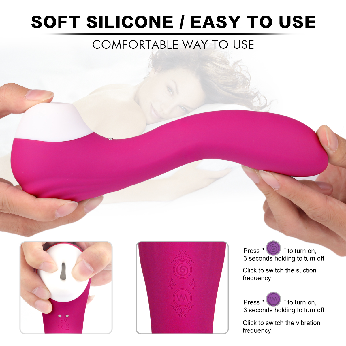 S-HANDE 9*9 Vibration Silicone Vaginal Massage Clitoris Pussy Nipple Breast Sucker Sucking Vibrator Sex Toys Women