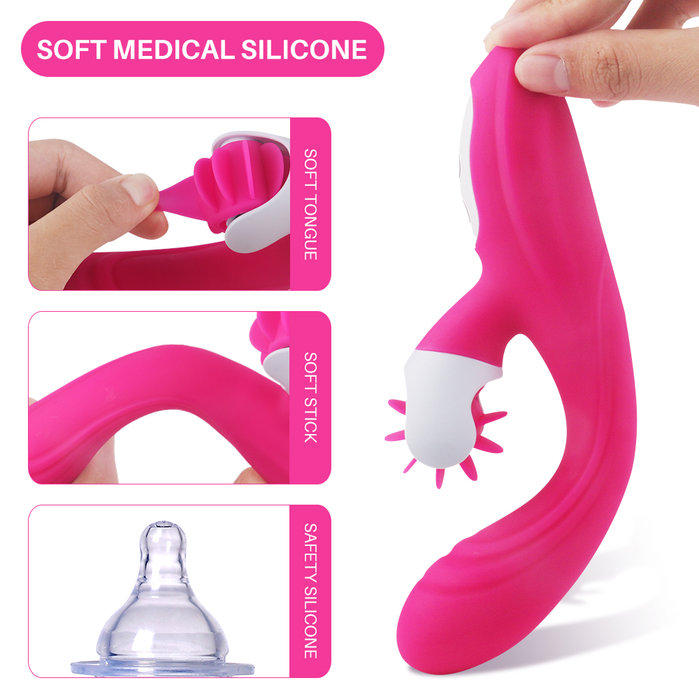S-HANDE Tongue Licking Silicone Vibration Double Stimulation 9 Frequency Masturbation Clit Tongue Sex Toys Adult Vibrator