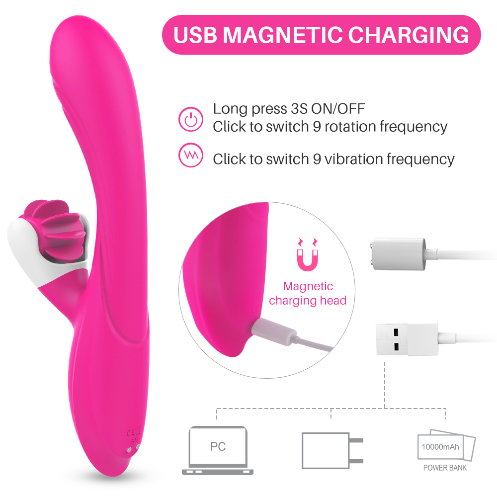 S-HANDE Tongue Licking Silicone Vibration Double Stimulation 9 Frequency Masturbation Clit Tongue Sex Toys Adult Vibrator