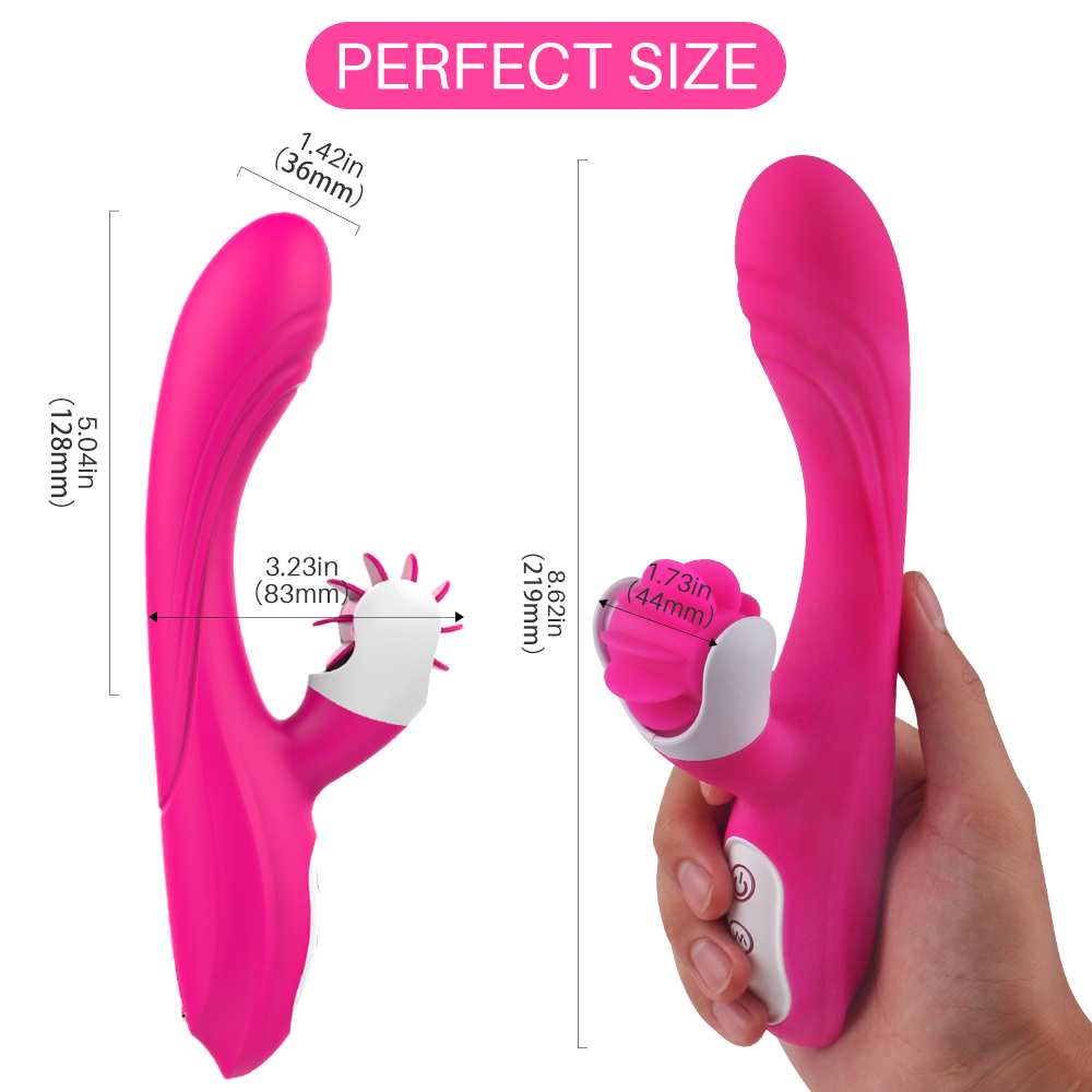S-HANDE Tongue Licking Silicone Vibration Double Stimulation 9 Frequency Masturbation Clit Tongue Sex Toys Adult Vibrator
