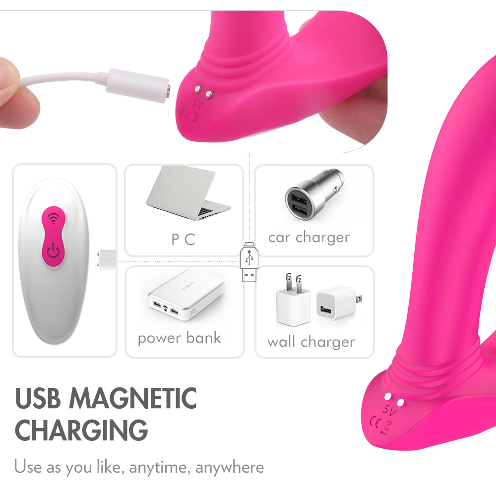 S-HANDE USB Rechargeable 9 Vibration Vagina and Clitoris Stimulation Remote Wireless Wearable Vibrator for Female Couple