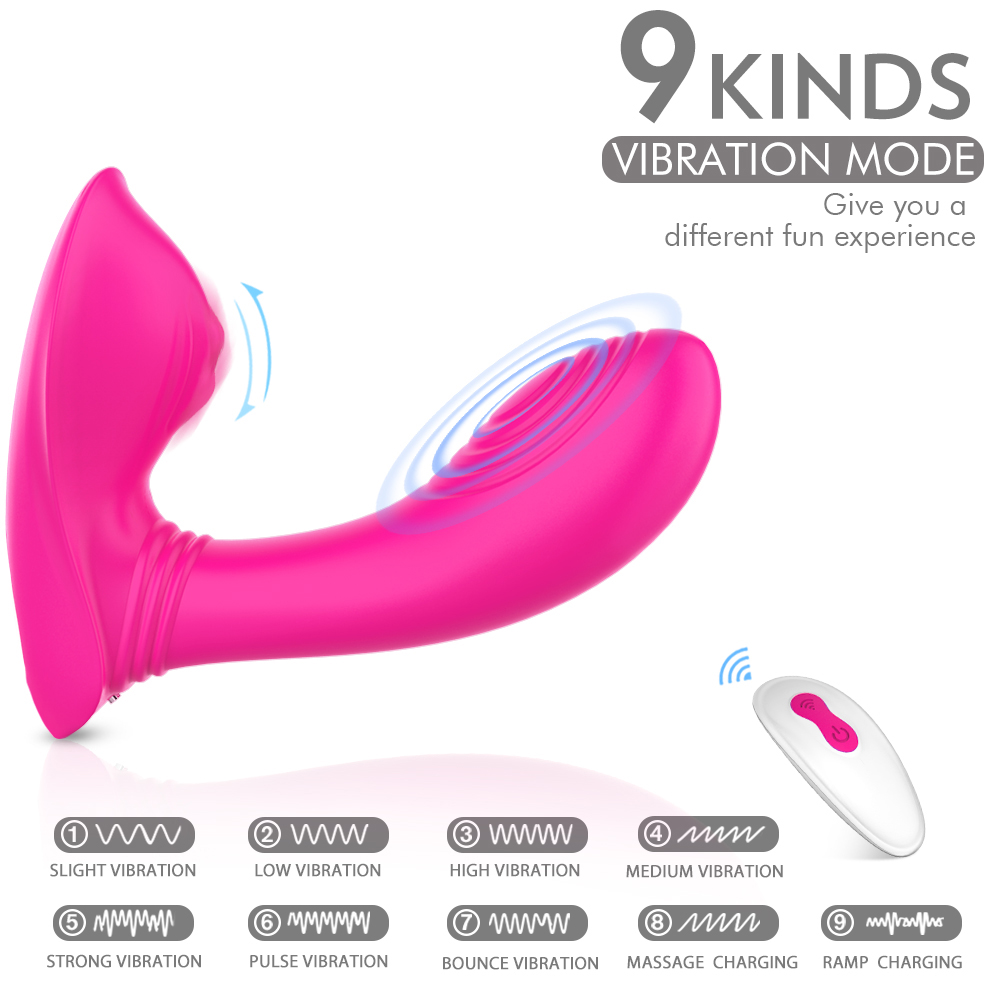 S-HANDE USB Rechargeable 9 Vibration Vagina and Clitoris Stimulation Remote Wireless Wearable Vibrator for Female Couple