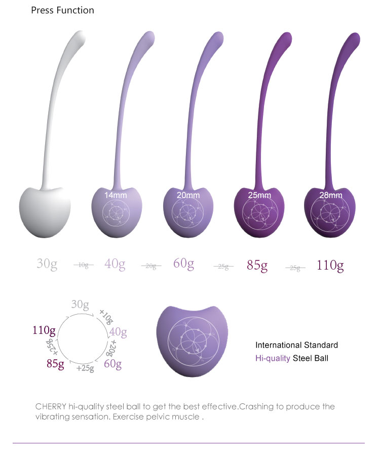 S-HANDE Different Weighted Cherry Vaginal Dumbbell Kegel Balls Exercise Pelvic Floor Exercise Vagina Balls Kegel Balls for Women
