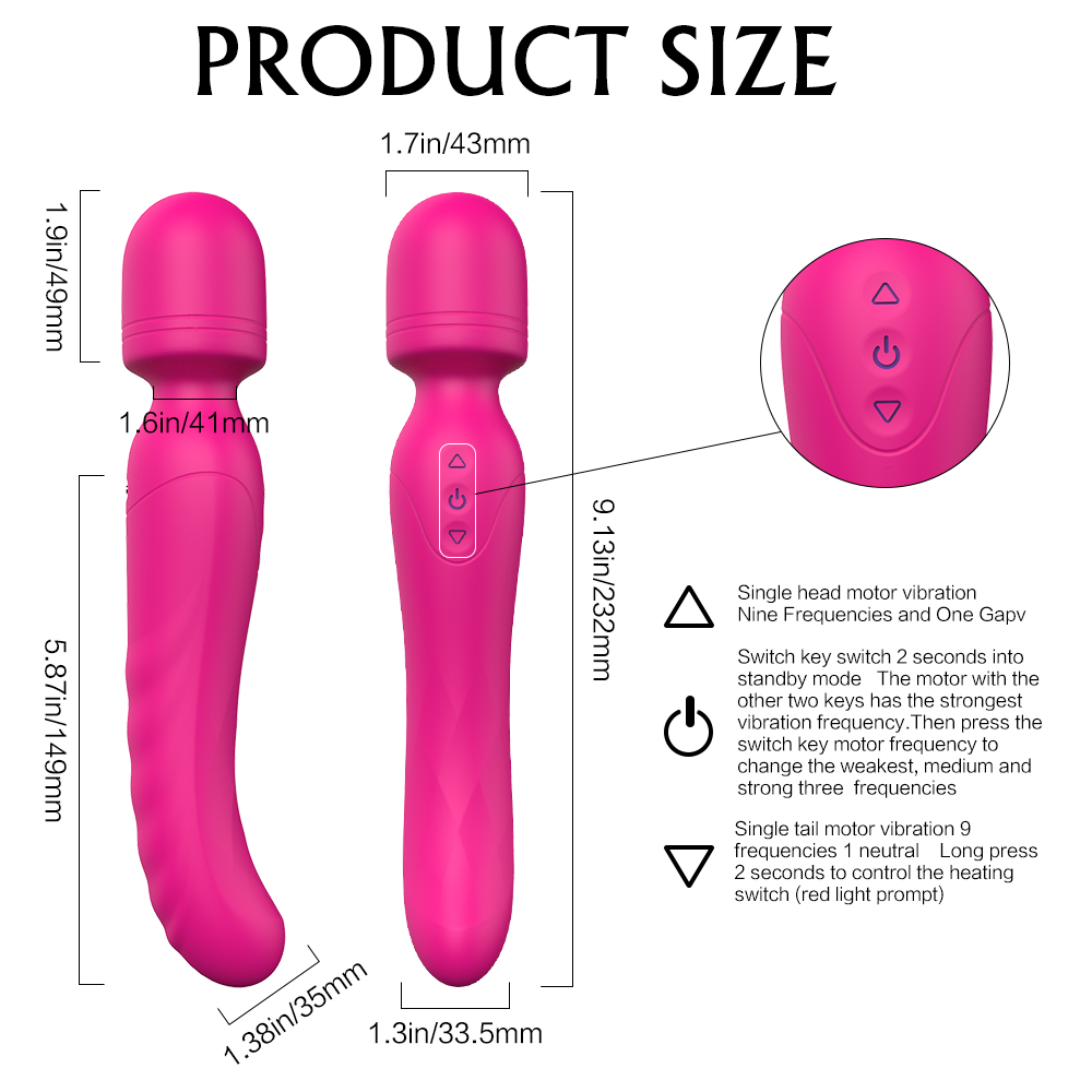 S-HANDE Erotic Rechargeable Japanese Waterproof Av Sex Wand Heated g Spot Clitoris Stimulation Wand Massager Vibrator for Women