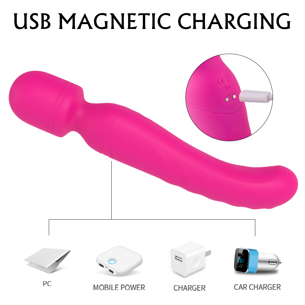 S-HANDE Erotic Rechargeable Japanese Waterproof Av Sex Wand Heated g Spot Clitoris Stimulation Wand Massager Vibrator for Women