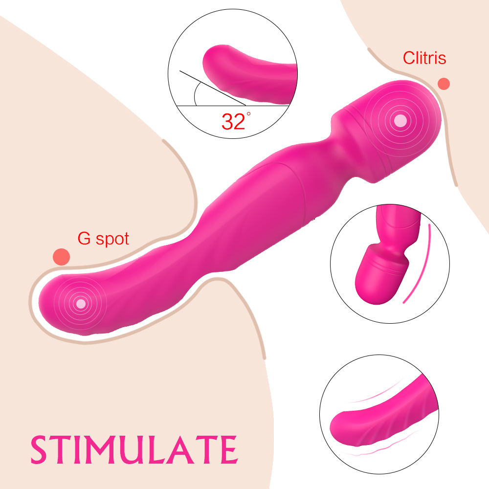 S-HANDE Erotic Rechargeable Japanese Waterproof Av Sex Wand Heated g Spot Clitoris Stimulation Wand Massager Vibrator for Women