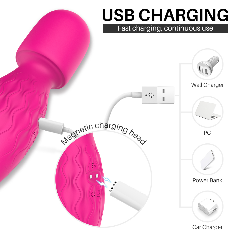 S-HANDE Factory Wholesale Silicone Waterproof 28 Modes Head Massager Vibration Mini Electric Hand Massaging Head Massager Gun