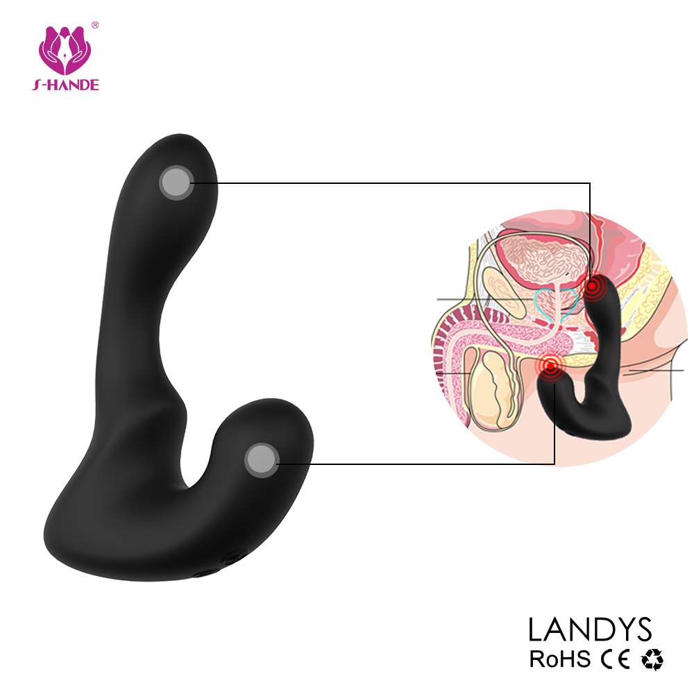 Soft Silicone Sex Toy Prostata Massager Plug Hook Anal Vibrator for Man