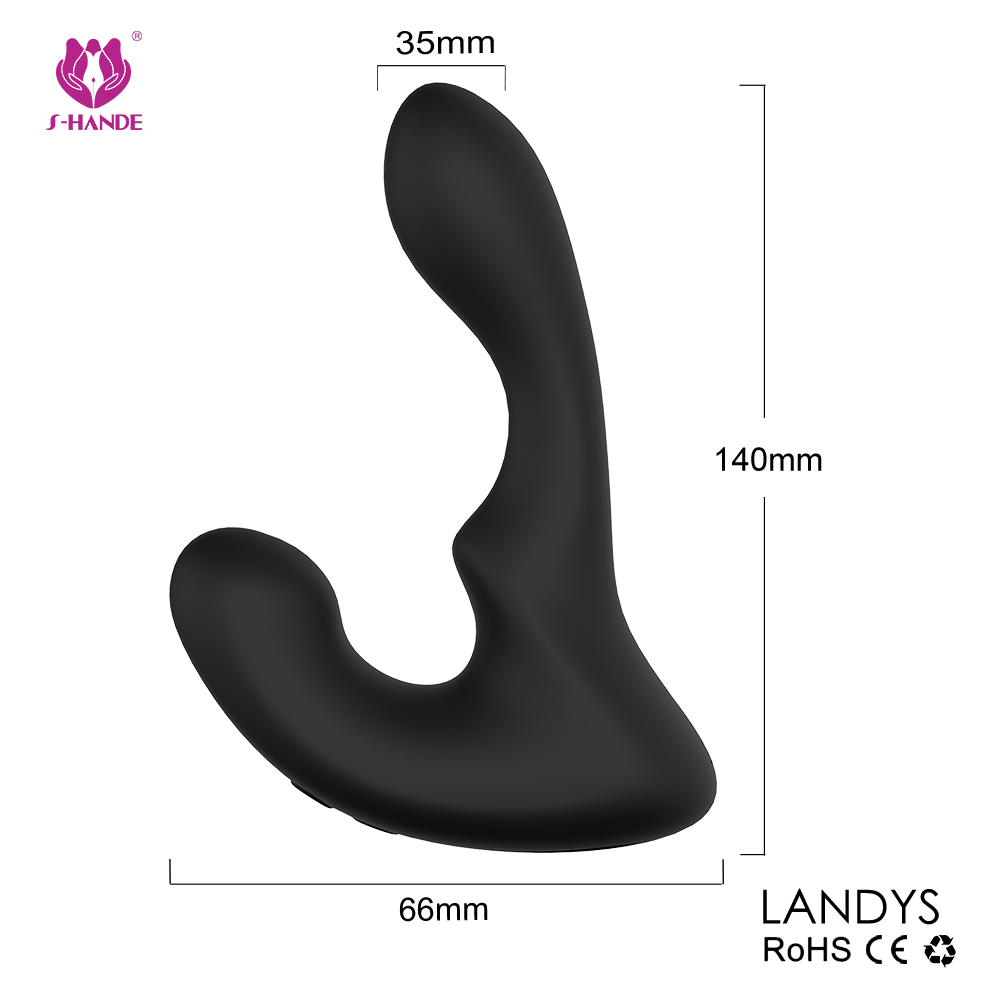 Soft Silicone Sex Toy Prostata Massager Plug Hook Anal Vibrator for Man