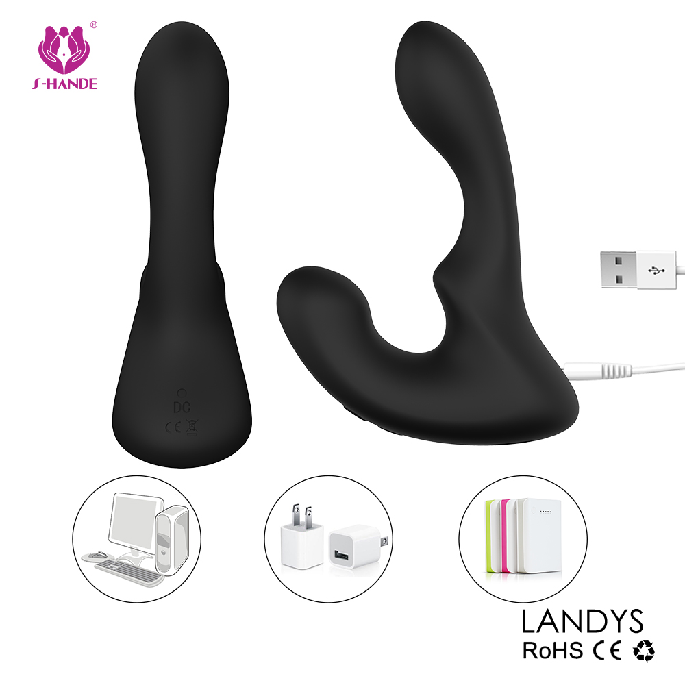 Soft Silicone Sex Toy Prostata Massager Plug Hook Anal Vibrator for Man