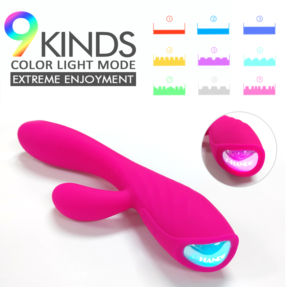 Adult Sex Toy 9 Modes Vibration G-Spot Dual Vibrating Stick Waterproof Multi-speed Rabbit Vibrator