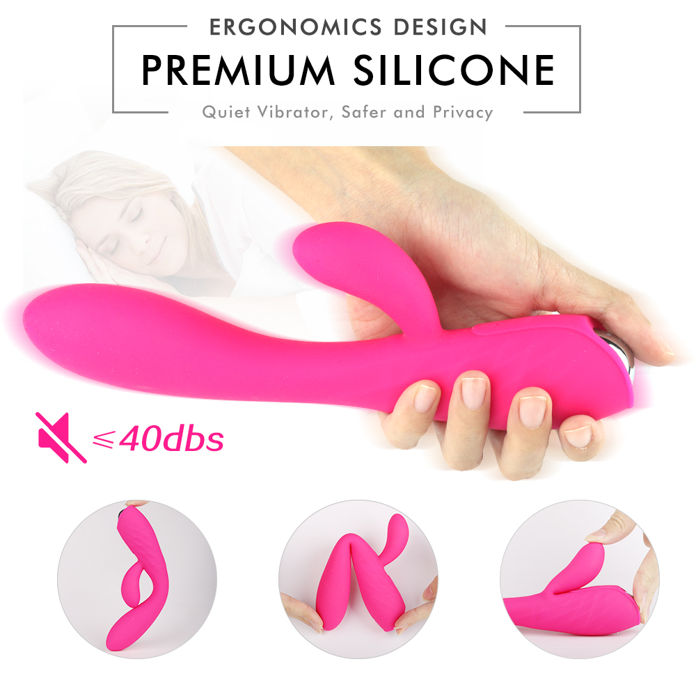 Adult Sex Toy 9 Modes Vibration G-Spot Dual Vibrating Stick Waterproof Multi-speed Rabbit Vibrator