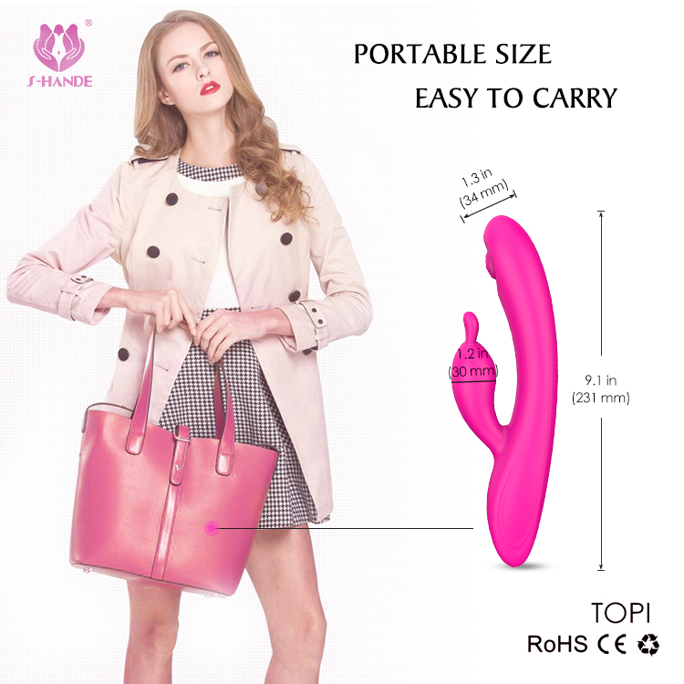 S-HANDE Silicone Rechargeable Finger Motion Clitoris Rabbit Vibrators for Women