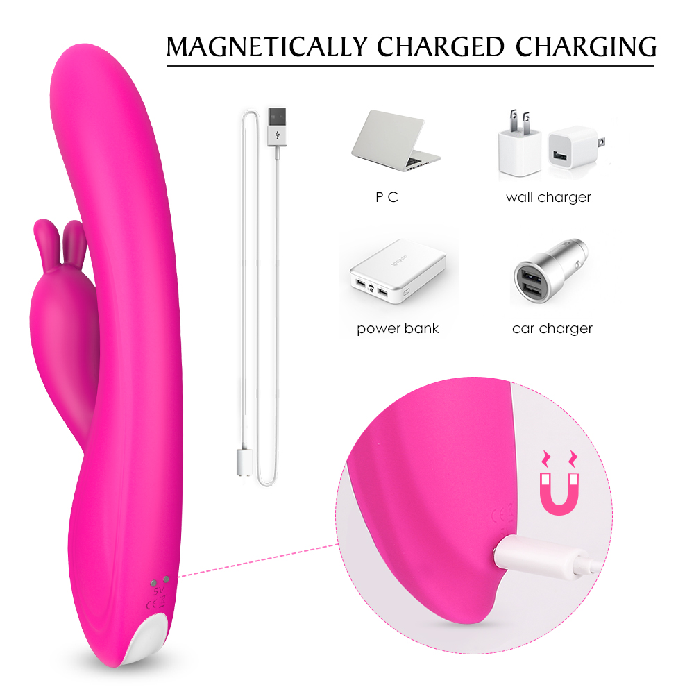 USB Rechargeable Waterproof Sex Toys G Spot Clitoris Rabbit Vibrator  Women Vibrator