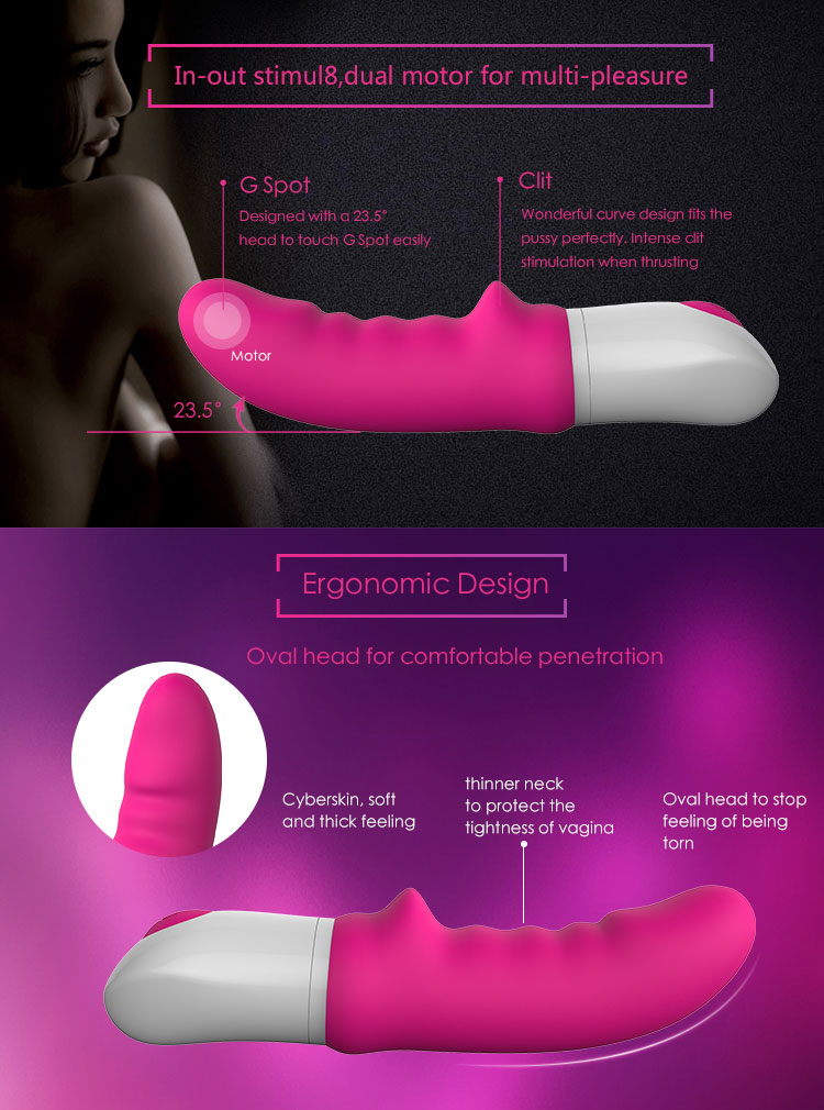 IPX7 Waterproof 9 Vibration Modes Rotating Head Dildo Vibrator for Adult Sex Toys