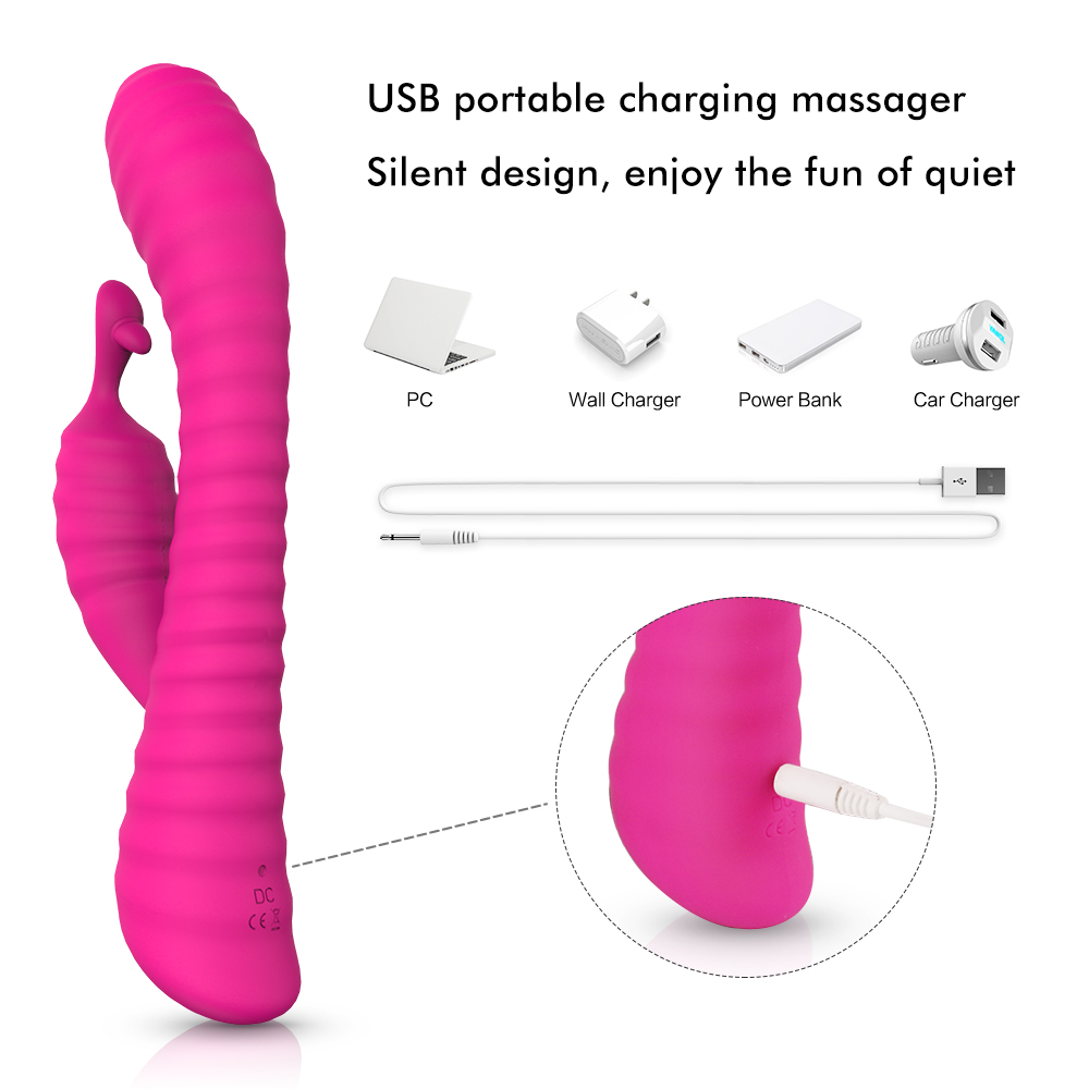 9 Patterns Vibrating Adult Sex Toys Rabbit Vibrator with Colorful LED Lights
