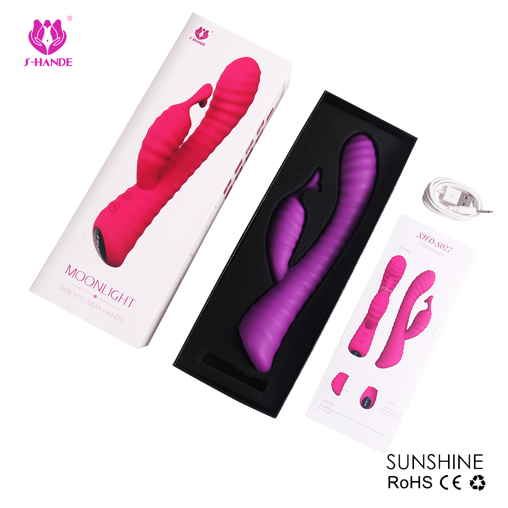 9 Patterns Vibrating Adult Sex Toys Rabbit Vibrator with Colorful LED Lights