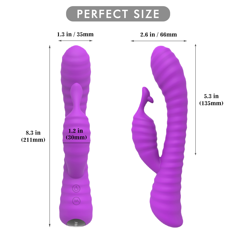 S-HANDE Adult Products Pink 9 Vibration Modes G-Spot Dual Vibrating Dildo Waterproof Multi-speed Rabbit Vibrator