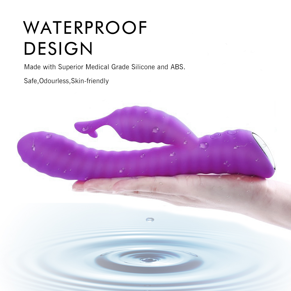 S-HANDE Adult Products Pink 9 Vibration Modes G-Spot Dual Vibrating Dildo Waterproof Multi-speed Rabbit Vibrator
