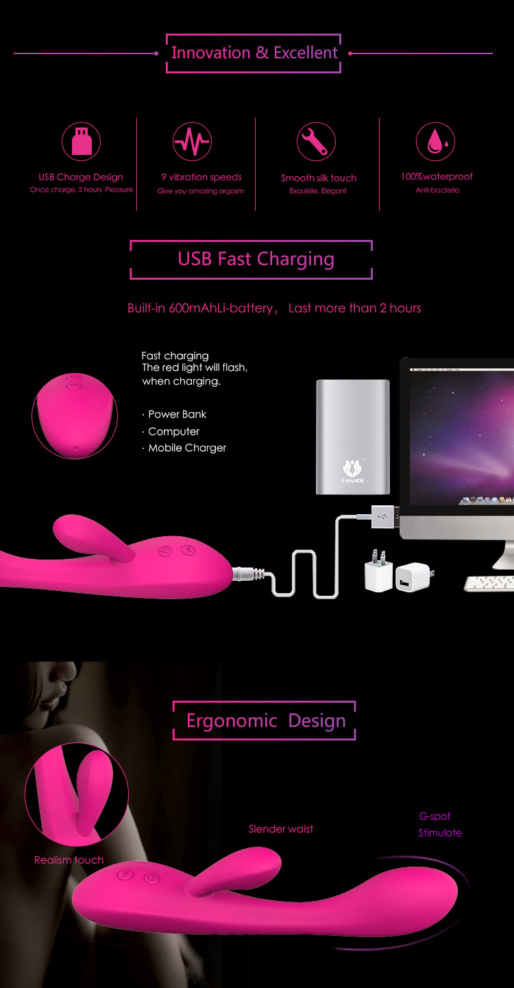 G Spot Dildo Rabbit Silicone Vibrator for Women Dual Vibration Waterproof Female Vagina Clitoris Massager Adult Sex Toy