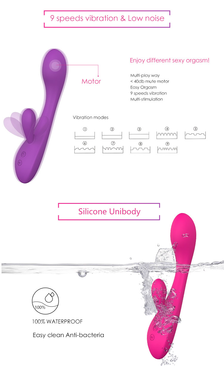G Spot Dildo Rabbit Silicone Vibrator for Women Dual Vibration Waterproof Female Vagina Clitoris Massager Adult Sex Toy