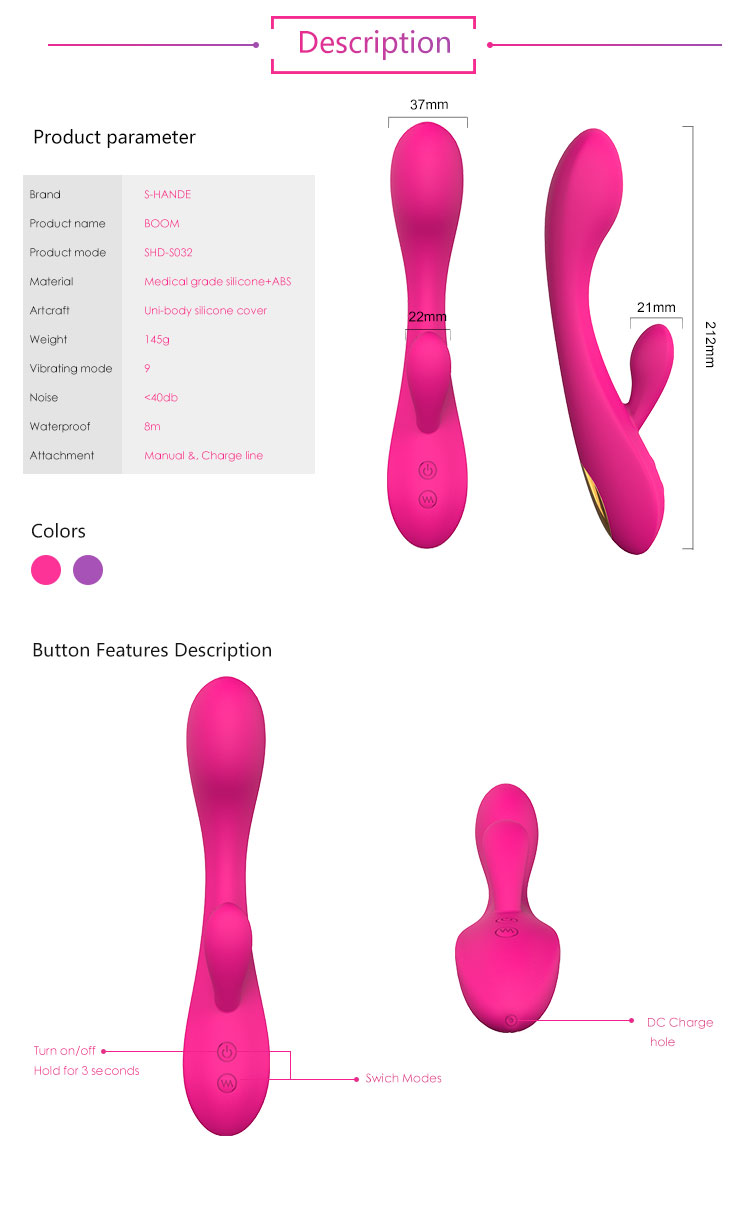 G Spot Dildo Rabbit Silicone Vibrator for Women Dual Vibration Waterproof Female Vagina Clitoris Massager Adult Sex Toy