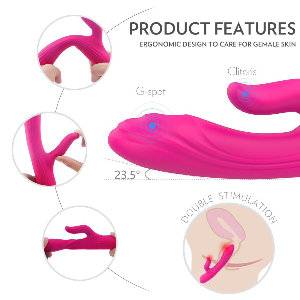 S-HANDE Rechargeable 100% Waterproof Silicone Finger Rabbit Vibrator Female Sex Toy Vagina Vibrator for Masturbation