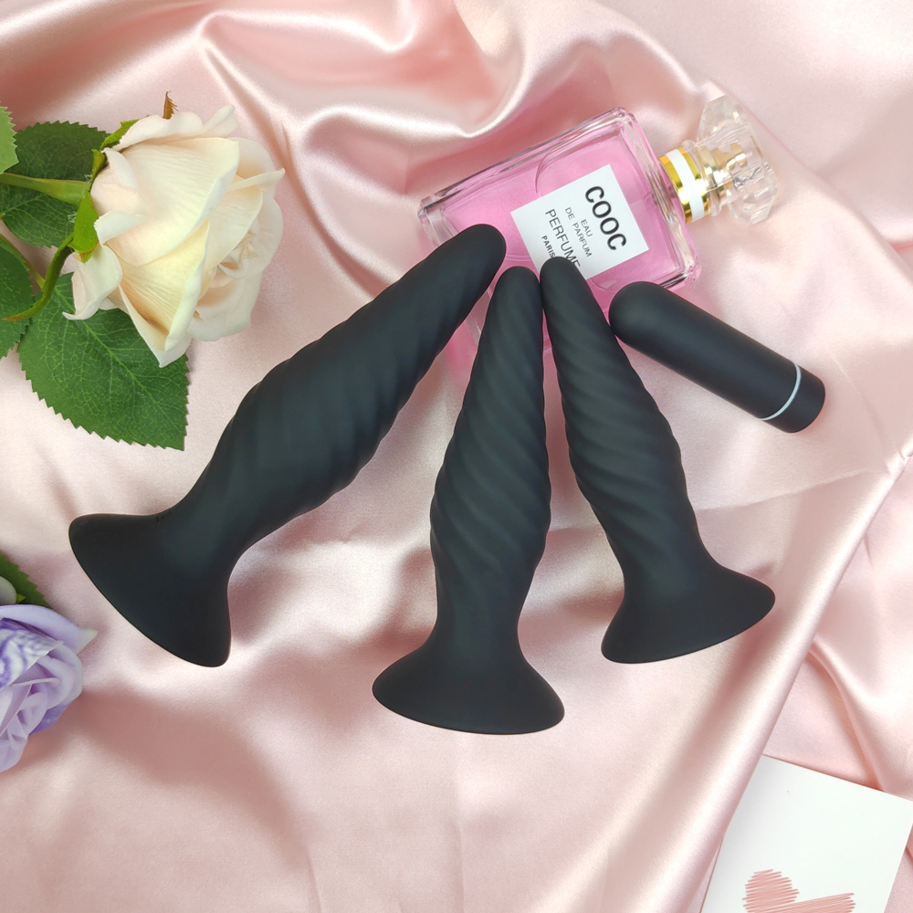 S-HANDE 3 Pcs/set Silicone Electric Shock Vibrating Sex Toys Anal Butt Plug Underwear for Male Couple Anal Sexual