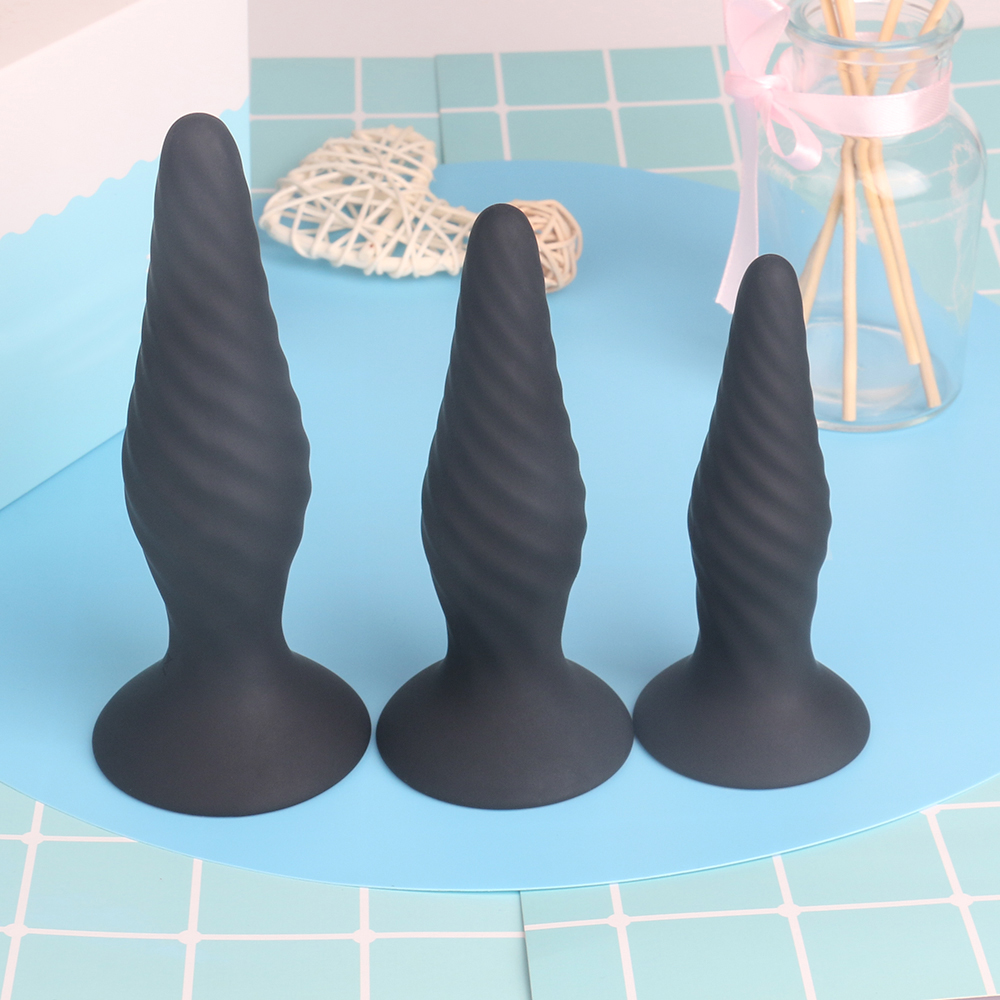 S-HANDE 3 Pcs/set Silicone Electric Shock Vibrating Sex Toys Anal Butt Plug Underwear for Male Couple Anal Sexual