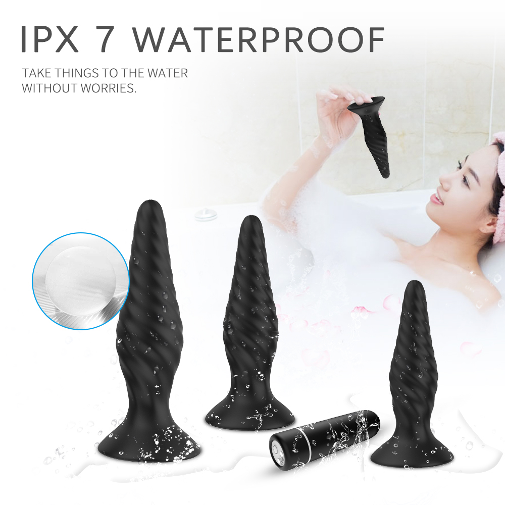 S-HANDE 3 Pcs/set Silicone Electric Shock Vibrating Sex Toys Anal Butt Plug Underwear for Male Couple Anal Sexual