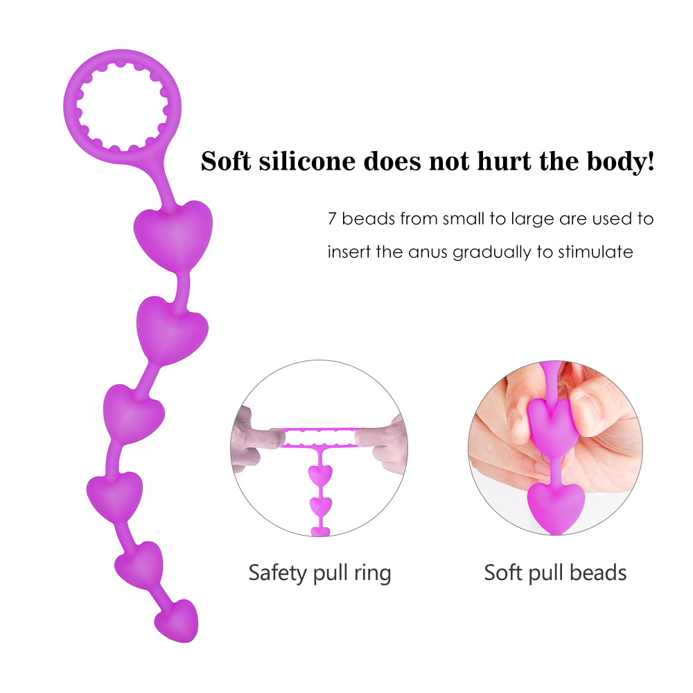 Anal Beads Clitoris Stimulated Prostate Massage Silicone Anal Beads for Woman Man Anal Butt Plug